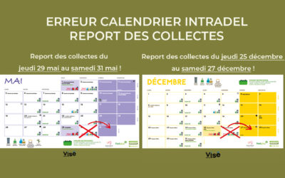 Erreur Calendrier INTRADEL des collectes !